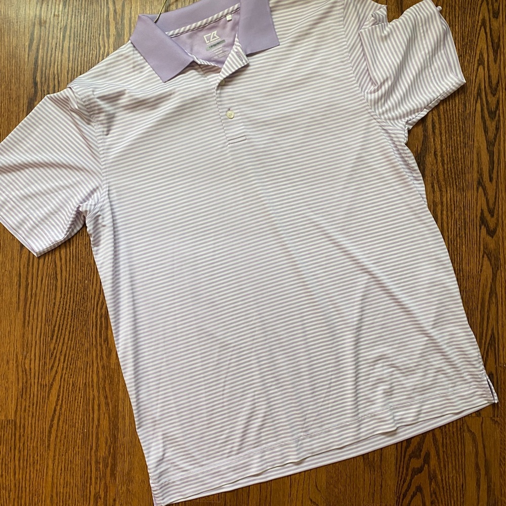 Cutter & buck lavender stripe golf shirt
